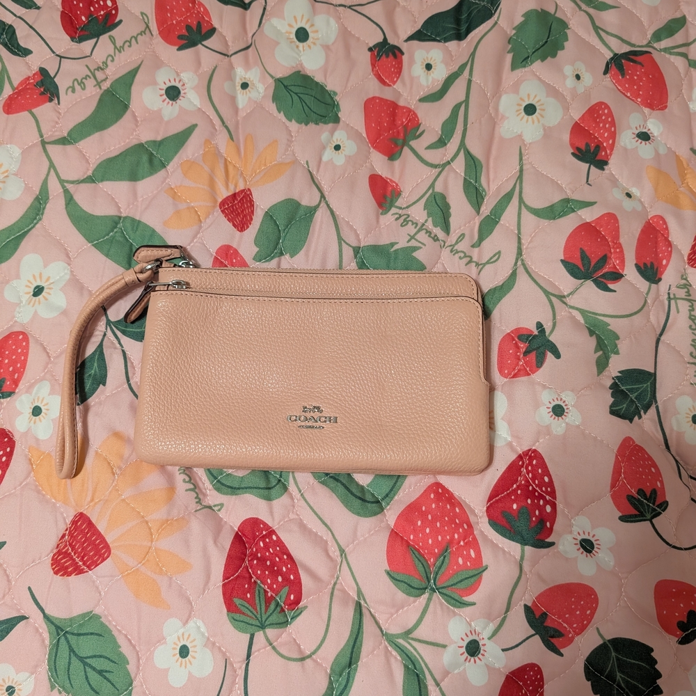 Coach Pink Leather Clutch Wristlet